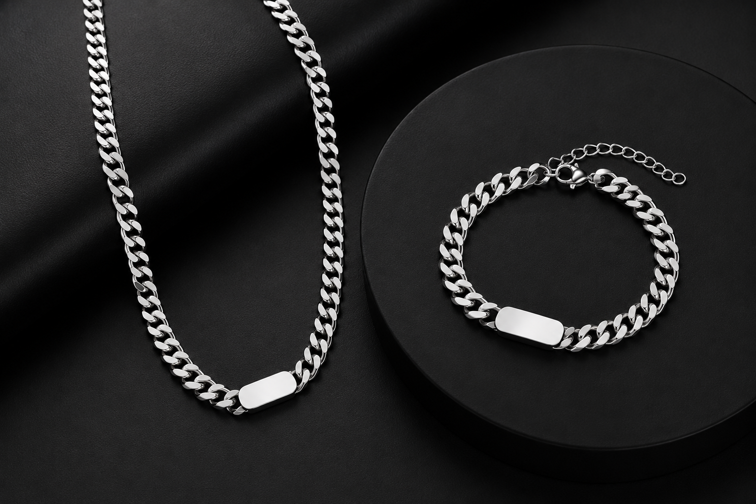 Titanium Steel Cuban Link Necklace - Image 2